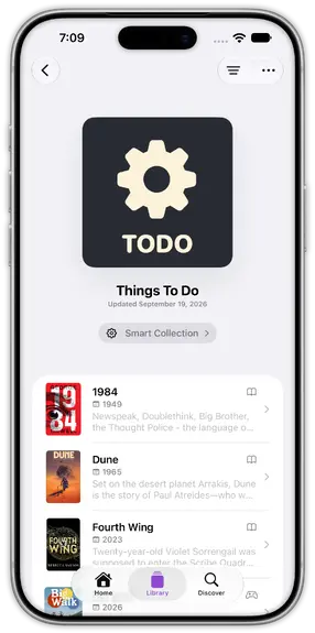 A smart collection called Things To Do