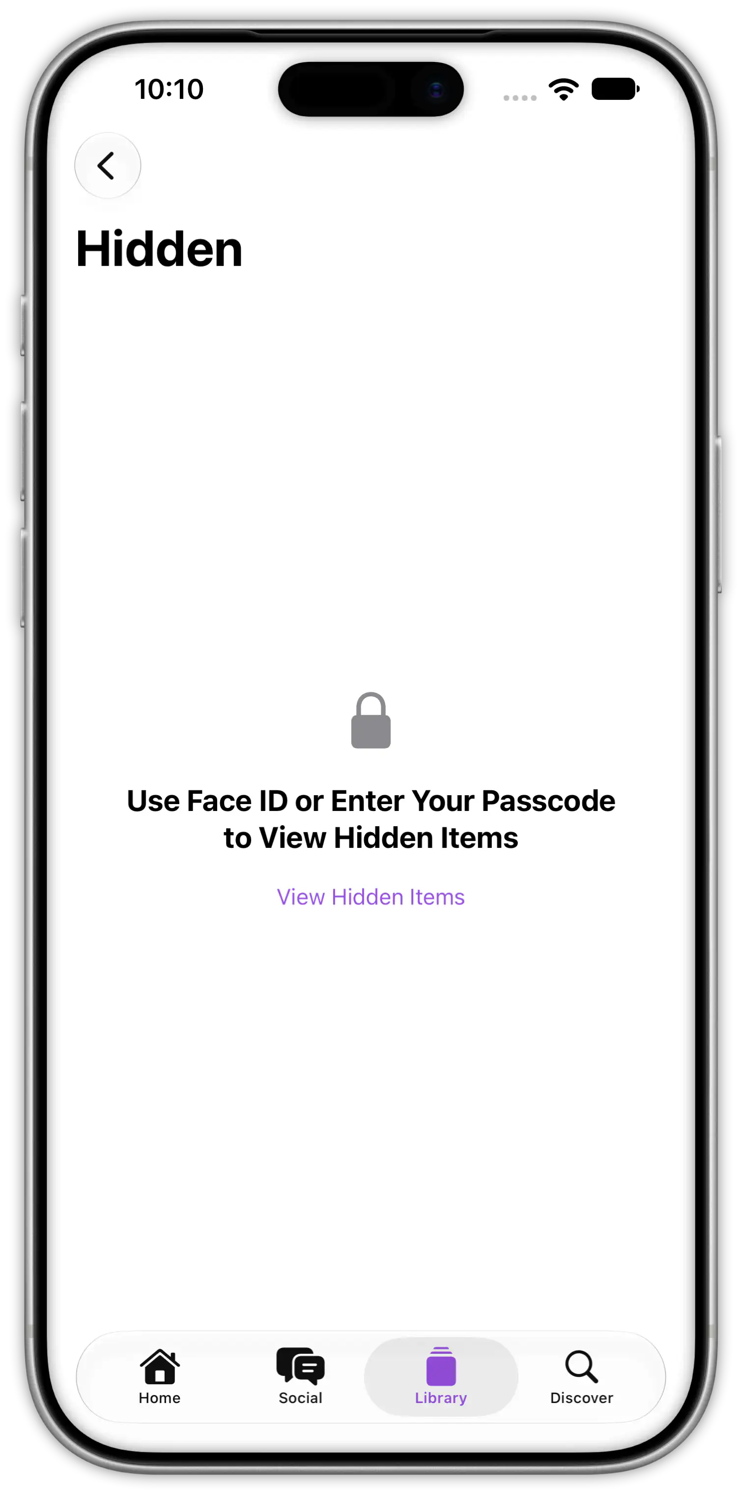 Hidden Items in Radar, locked behind Face ID