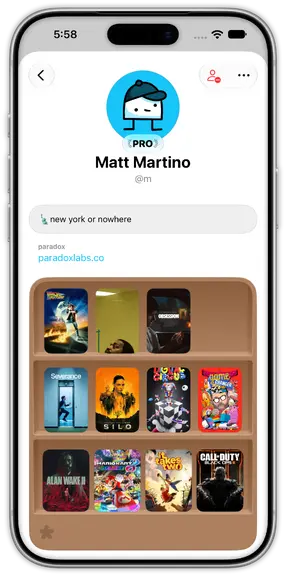A Radar profile with a curated showcase